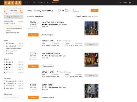 LOT+HOTEL = nowa funkcja wyszukiwania urlopowych pakietów w serwisie KAYAK.pl LIFESTYLE, Podróże - KAYAK.pl przedstawia nowy sposób na szybkie znalezienie najlepszej oferty wakacyjnej