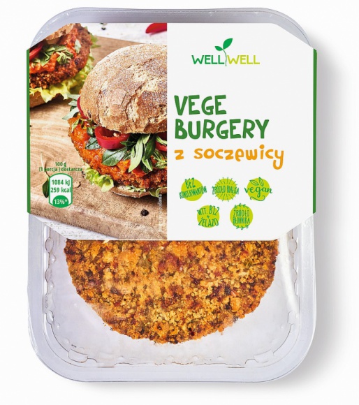 Nowość marki Well Well – VEGE BURGERY Z SOCZEWICY – bogactwo smaku i aromatu BIZNES, Handel - VEGE BURGERY Z SOCZEWICY marki Well Well powstają wyłącznie ze składników pochodzenia roślinnego, są bliskie naturze i nie zawierają żadnych sztucznych dodatków, barwników oraz konserwantów.