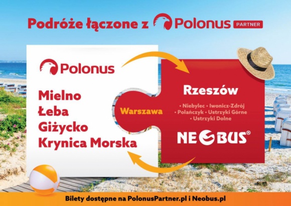 Wakacyjne podróże łączone Polonus i Neobus w ramach sieci Polonus Partner! LIFESTYLE, Podróże - Polonus, narodowy przewoźnik autokarowy oraz lider sieci Polonus Partner wraz z firmą Neobus Polska – wiodącym przewoźnikiem z województwa podkarpackiego zachęcają do wspólnych wakacyjnych wyjazdów.